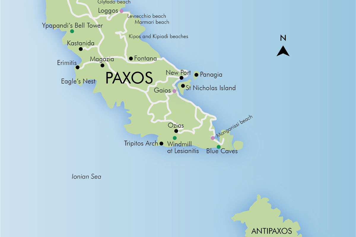 Pacioos Map Paxos Holidays | Luxury Holidays to Paxos 2025 | Simpson Travel